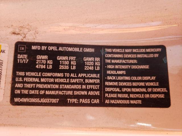 2018 BUICK CASCADA PR W04WH3N55JG037007