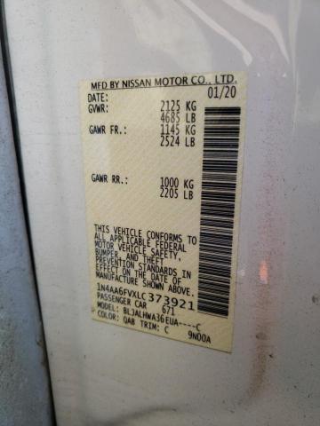 2020 NISSAN MAXIMA PLA 1N4AA6FVXLC373921