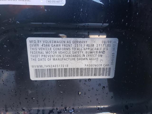 WVWML7AN2AE517218 Volkswagen Cc Sport 2010. Фото: 9