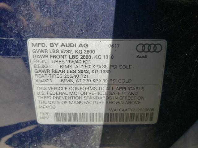 2018 AUDI SQ5 PRESTI WA1C4AFY2J2020805