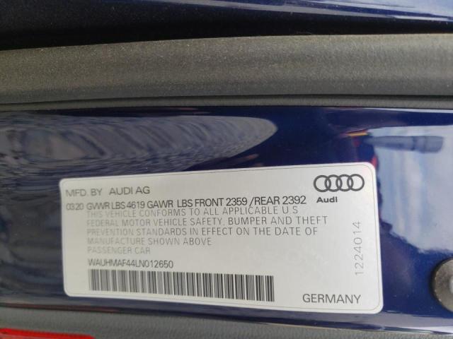 2020 AUDI A4 WAUHMAF44LN012650