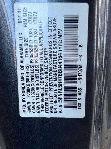 5FNRL5H47BB044164 2011 HONDA ODYSSEY, photo no. 10