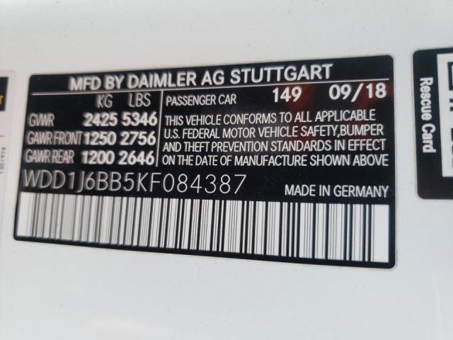 2019 MERCEDES-BENZ E AMG 53 WDD1J6BB5KF084387