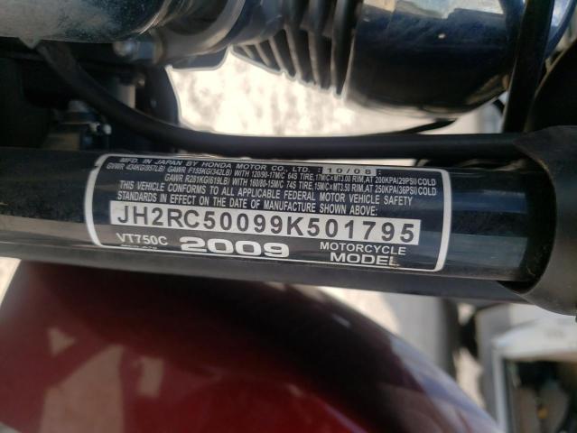2009 HONDA VT750 C JH2RC50099K501795