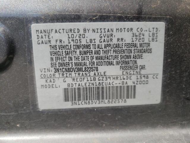 3N1CN8DV3ML822578 | 2021 NISSAN VERSA S