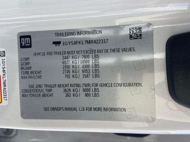 2021 CADILLAC ESCALADE S 1GYS4FKL7MR422317