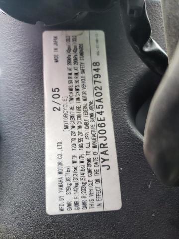 2005 YAMAHA YZFR6 L JYARJ06E45A027948