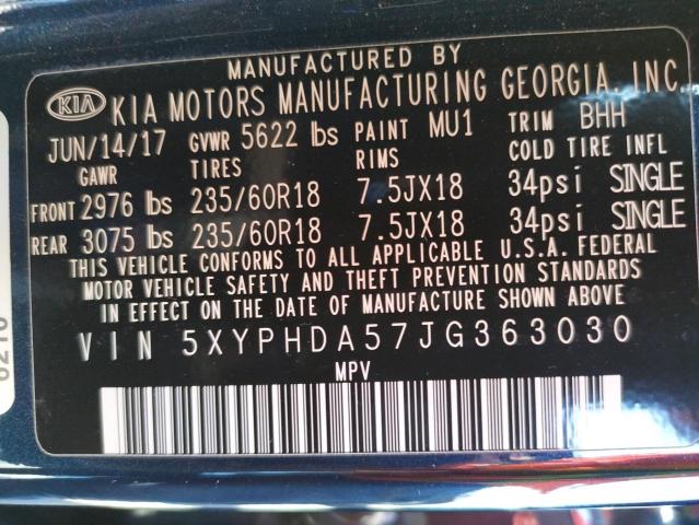 2018 KIA SORENTO EX - 5XYPHDA57JG363030