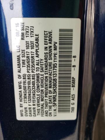 2016 HONDA ODYSSEY SE - 5FNRL5H38GB131795