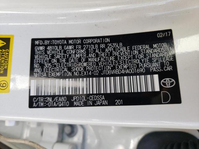 2017 TOYOTA MIRAI JTDBVRBD4HA001690