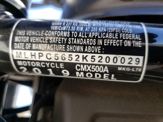 2019 HONDA CMX500 A MLHPC5652K5200029