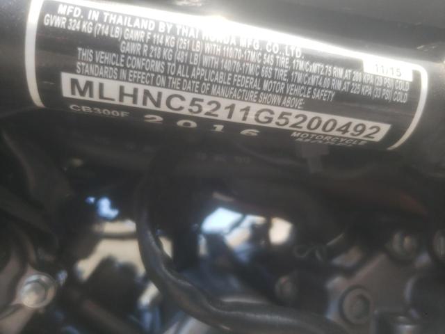 2016 HONDA CB300 F MLHNC5211G5200492