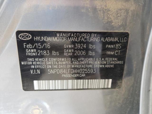 2017 HYUNDAI ELANTRA SE 5NPD84LF0HH025593