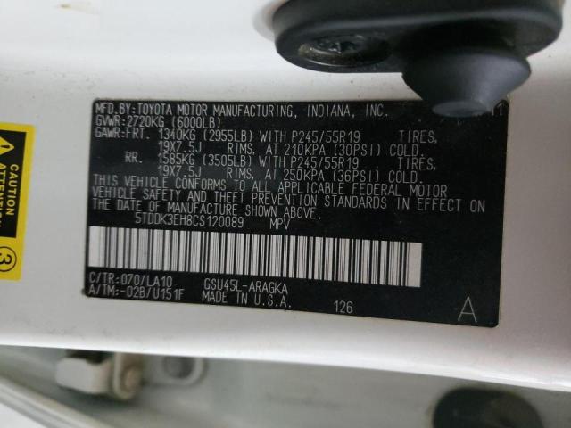 5TDDK3EH8CS120089 Toyota Highlander 2012. Фото: 9