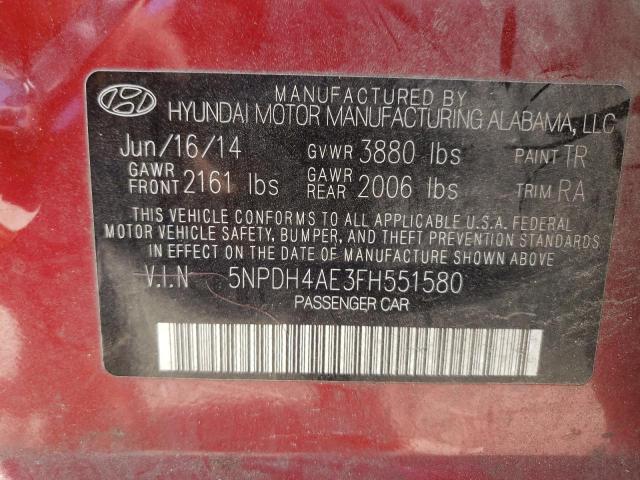 5NPDH4AE3FH551580 Hyundai Elantra Se 2015. Фото: 9