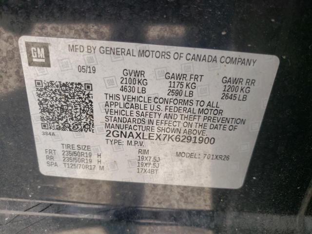 2019 CHEVROLET 4 DR 2GNAXLEX7K6291900