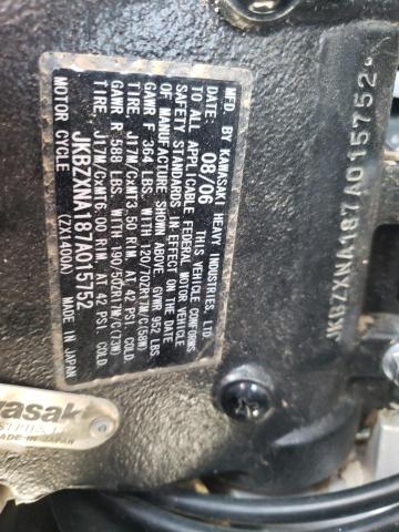 2007 KAWASAKI ZX1400 A JKBZXNA187A015752