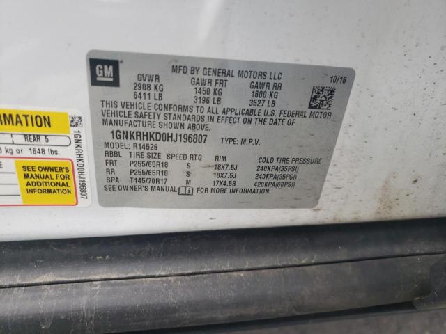 1GNKRHKD0HJ196807 Chevrolet Traverse L 2017. Фото: 9