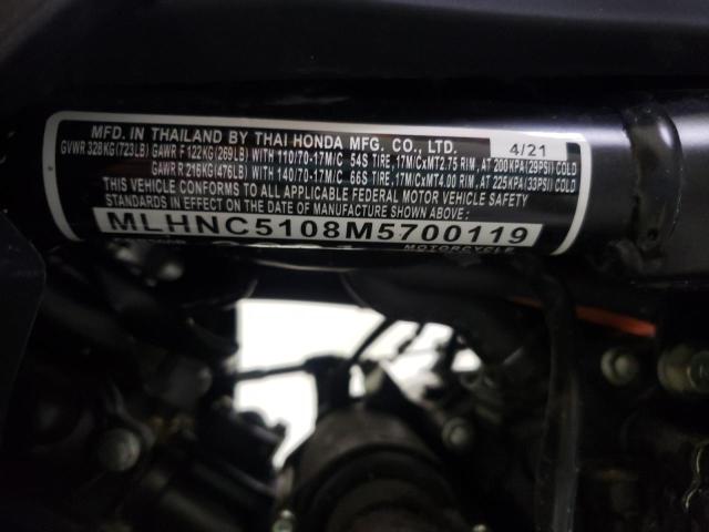 2021 HONDA CBR300 R MLHNC5108M5700119