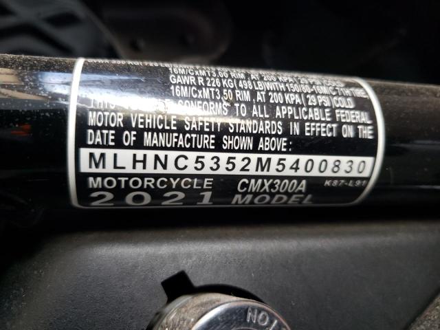 2021 HONDA CMX300 A MLHNC5352M5400830