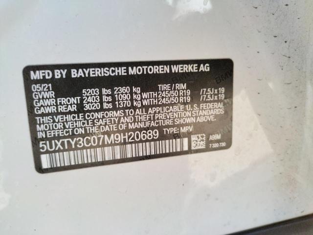 5UXTY3C07M9H20689 2021 BMW X3, photo no. 10