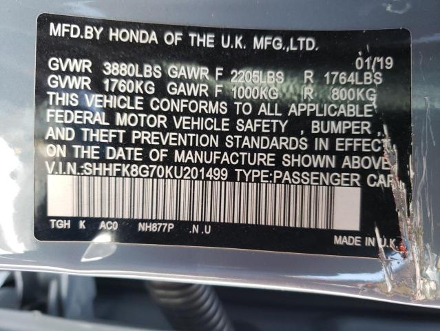 2019 HONDA CIVIC TYPE SHHFK8G70KU201499