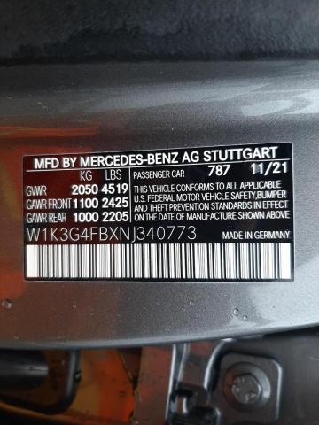 2022 MERCEDES-BENZ A220 W1K3G4FBXNJ340773