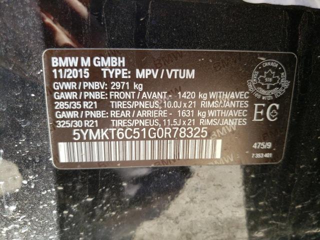 2016 BMW X5 M 5YMKT6C51G0R78325