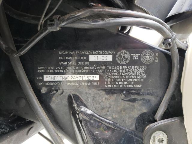 2004 HARLEY-DAVIDSON FLHTPI 1HD1FMW124Y711523