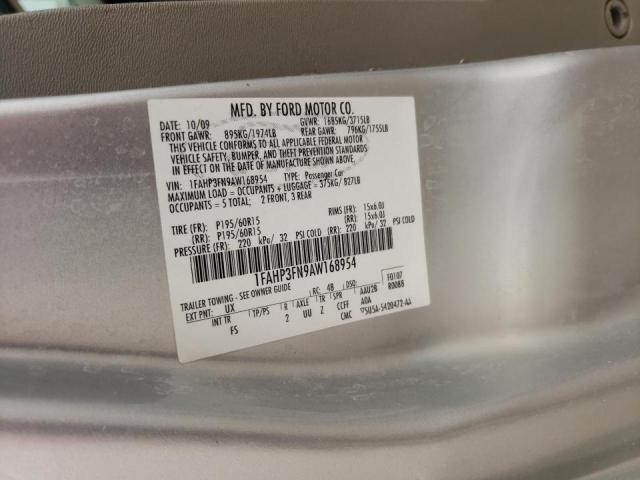 1FAHP3FN9AW168954 Ford Focus Se 2010. Фото: 9