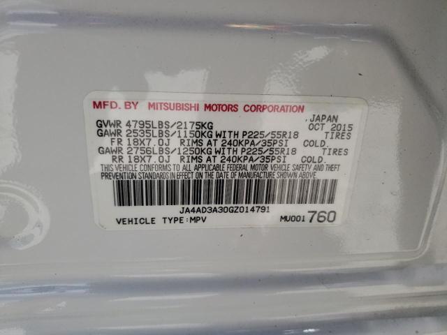 JA4AD3A30GZ014791 Mitsubishi Outlander Se