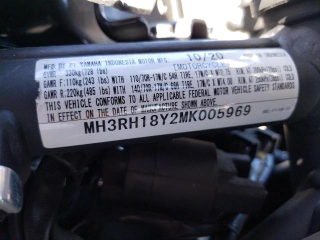 2021 YAMAHA YZFR3 A MH3RH18Y2MK005969