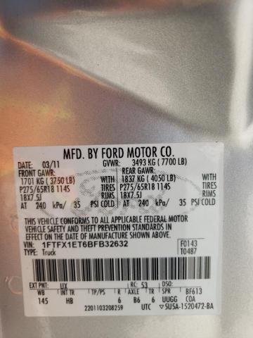 1FTFX1ET6BFB32632 Ford F150 Super 2011. Фото: 9