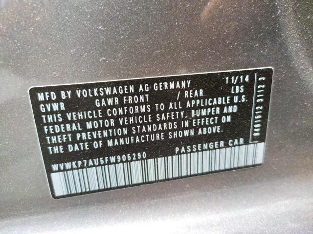 2015 VOLKSWAGEN E-GOLF LIM WVWKP7AU5FW905290