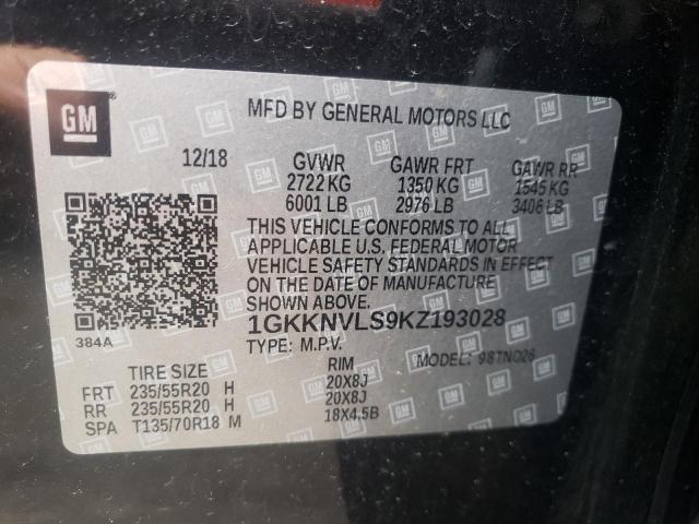 2019 GMC ACADIA ALL 1GKKNVLS9KZ193028