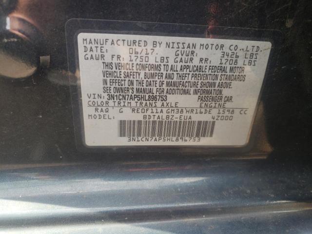 3N1CN7AP5HL896753 Nissan Versa S 2017. Фото: 9