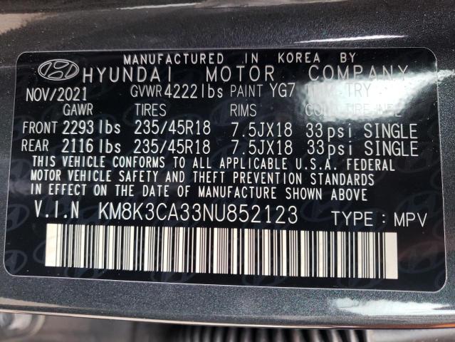 2022 HYUNDAI KONA N LIN KM8K3CA33NU852123