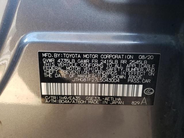 2020 LEXUS IS 300 F-S JTHG81F27L5043004