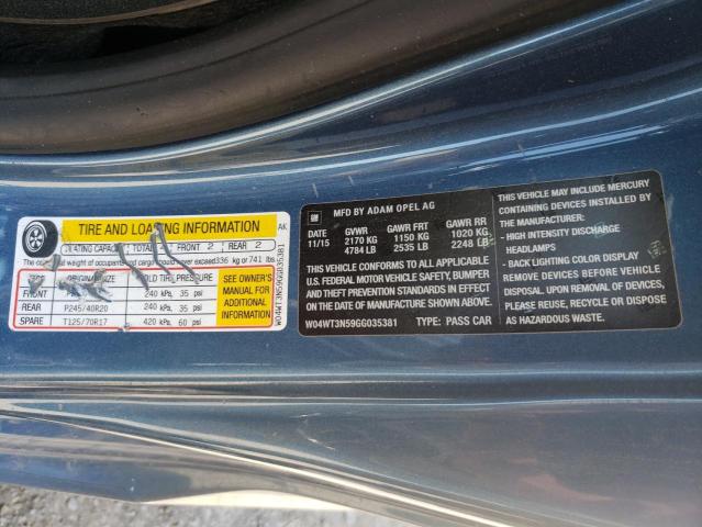 2016 BUICK CASCADA PR W04WT3N59GG035381