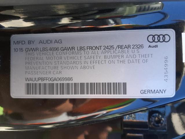 2016 AUDI A3 E-TRON WAUUPBFF0GA069986