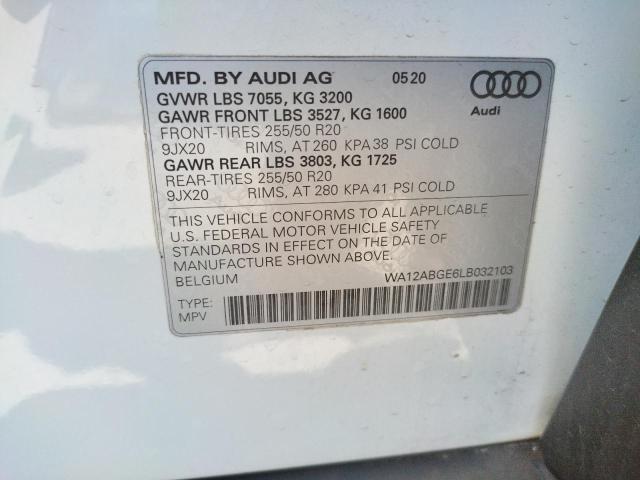 2020 AUDI E-TRON SPO WA12ABGE6LB032103