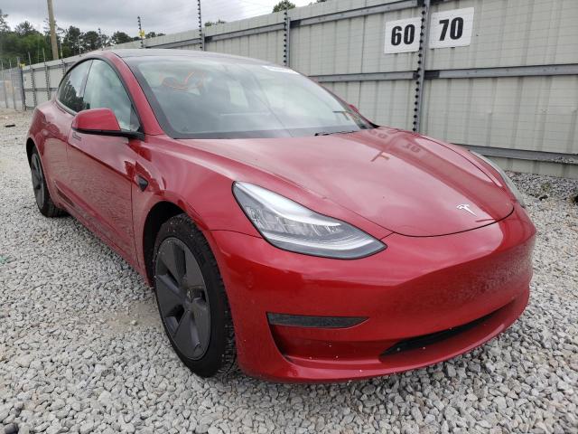 Flood-damaged cars for sale at auction: 2021 Tesla Model 3