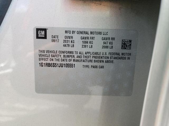 2018 CHEVROLET VOLT PREMI 1G1RB6S51JU105551