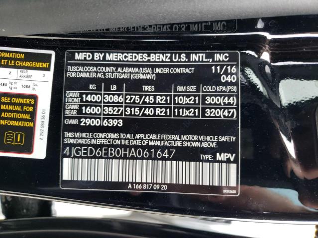 2017 MERCEDES-BENZ GLE 4JGED6EB0HA061647