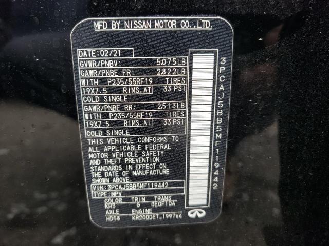 2021 INFINITI QX50 LUXE 3PCAJ5BB5MF119442