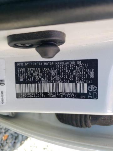 2018 TOYOTA COROLLA L 2T1BURHEXJC034004