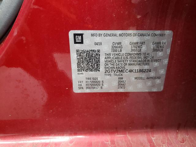 2019 GMC SIERRA LIM 2GTV2MEC4K1186224