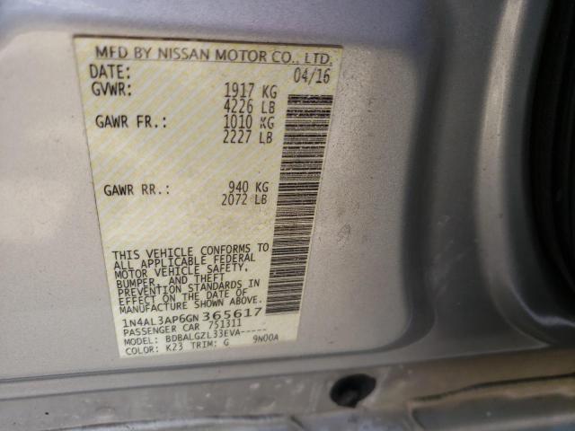 2016 NISSAN ALTIMA 2.5 1N4AL3AP6GN365617