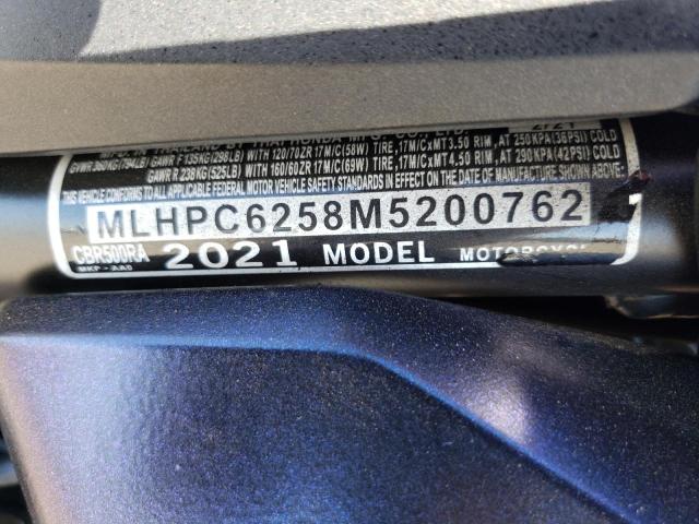 2021 HONDA CBR500 RA MLHPC6258M5200762