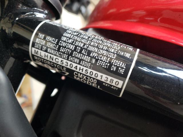 2017 HONDA CMX300 MLHNC5304H5001380
